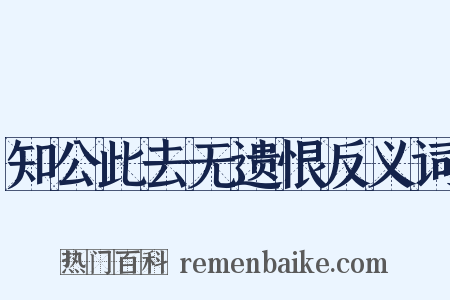 知公此去无遗恨反义词是什么意思的图片
